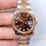 EWF Swiss 3235 Rolex Datejust Replica Watch 2-Tone Rose Gold Brown Dial_th.jpg